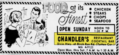 Oscar & Joeys Roadhouse (Chandlers) - Dec 14 1963 Article (newer photo)
